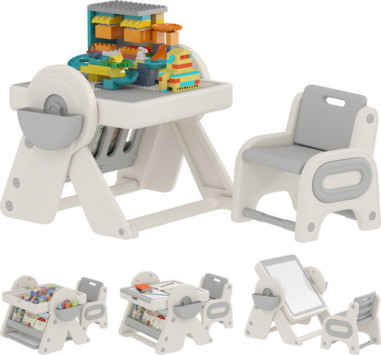 Kids Table Set with Gray Chairs Aiyaplay