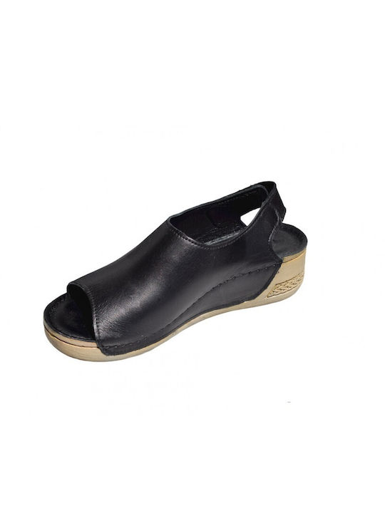 Leder Sandalen Anatomisch Schwarz