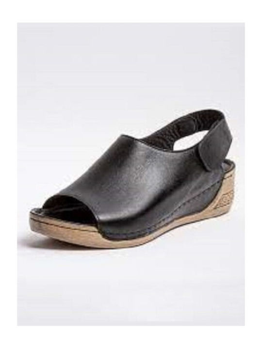 Leder Sandalen Anatomisch Schwarz