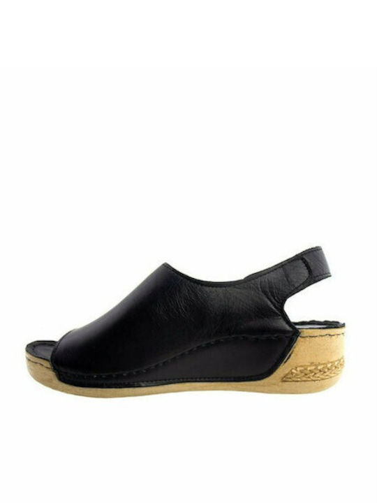 Leder Sandalen Anatomisch Schwarz