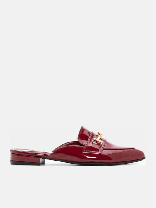 Flat Δερμάτινα Mules σε Μπορντό Χρώμα