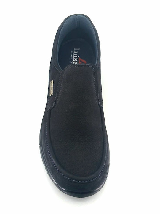 Leder Herren Slip-Ons Schwarz