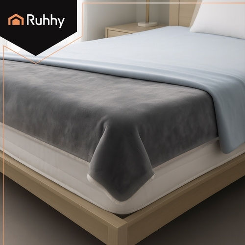 Ruhhy Pătură electrică semidublă cu temporizator Gri 70W 130cmx180cm