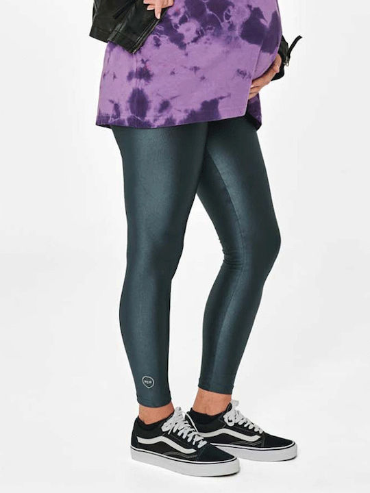 Pcp Jacqueline Umstandshosen Glänzende Leggings Kohle Γυαλιστερό Κολάν Εγκυμοσύνης Ανθρακί
