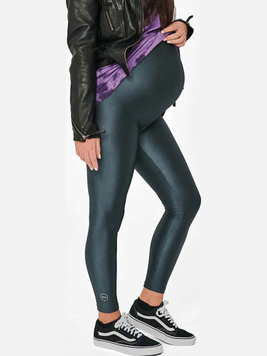 Pcp Jacqueline Umstandshosen Glänzende Leggings Kohle Γυαλιστερό Κολάν Εγκυμοσύνης Ανθρακί