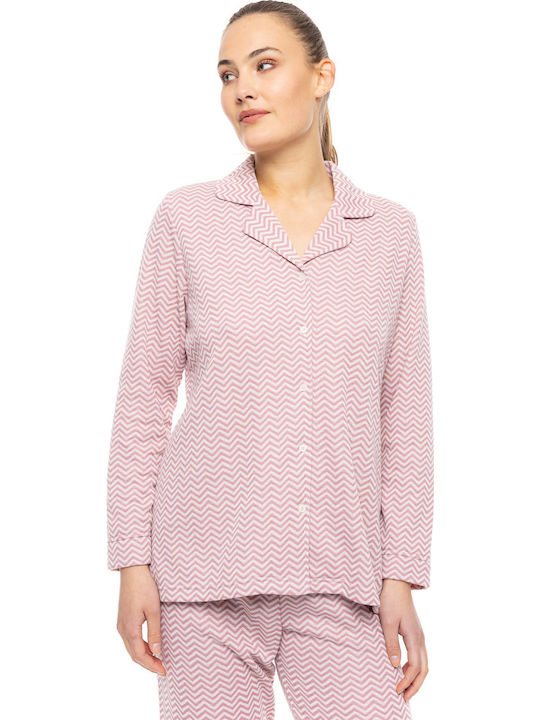 Pink Label Winter Damen Pyjama-Set Rosa