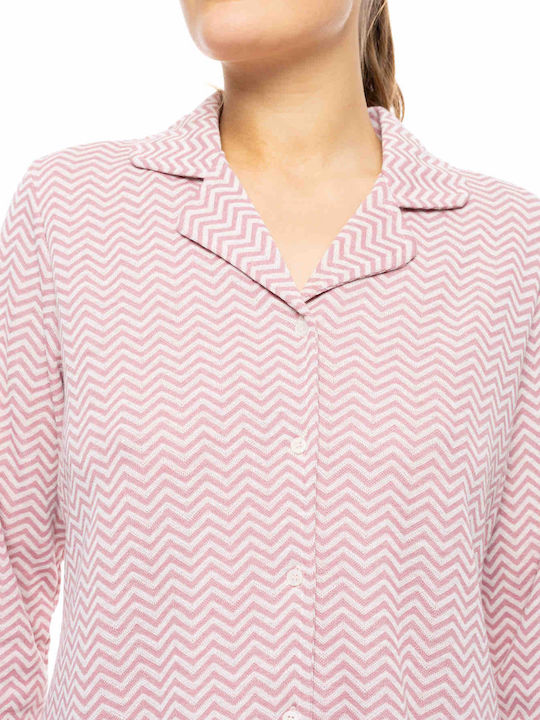 Pink Label Winter Damen Pyjama-Set Rosa