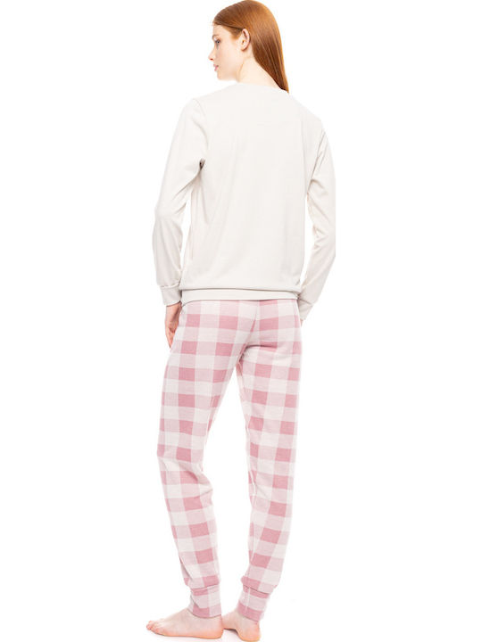 Pink Label Set Pijamale pentru Femei Off White
