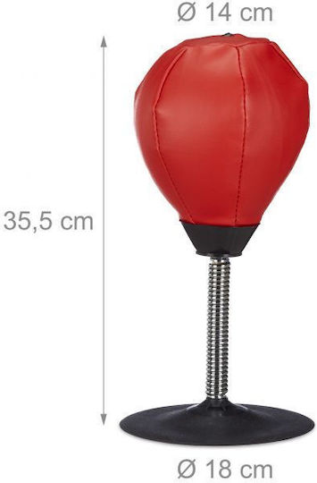 Relaxdays Punga din piele Punga de viteză cu înălțimea 35.5cm Roșu