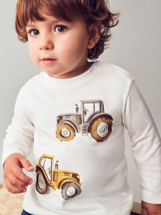 Παιδική Μπλούζα Μακρυμάνικη Κρεμ Playtractor