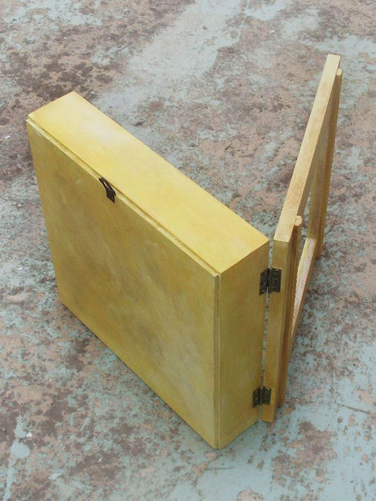 Artifact Cutie pentru Coroană de Nuntă Dreptunghiulară Lemnoasă Bronz 25x25εκ.