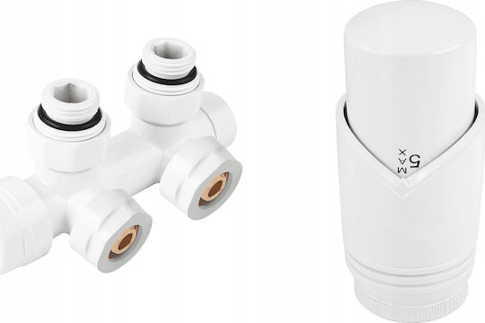 Invena Invena Duoplex Κατω Συνδεση 50mm Λευκο Cz-89-015