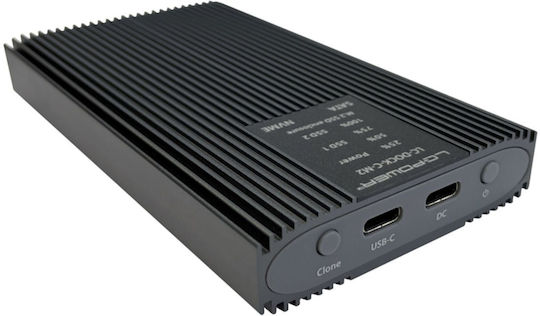 LC-Power Case for 2 Hard Drives M.2 PCI Express / SATA III with Connection USB 3.2 Gray