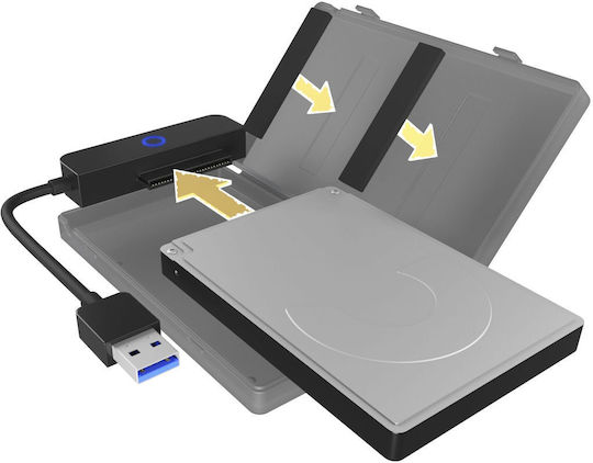 Icy Box Твърд диск кутия 2.5" SATA III с връзка USB 3.2 в Сив цвят 60979