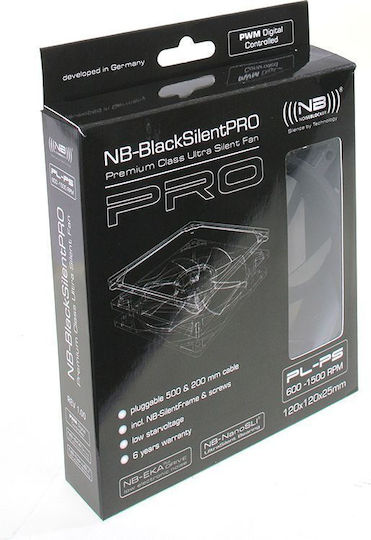 Noiseblocker Blacknoise Silent Pro Case Fans 120mm (1500rpm / 58.7cfm) Without LEDs Connection 4-Pin PWM