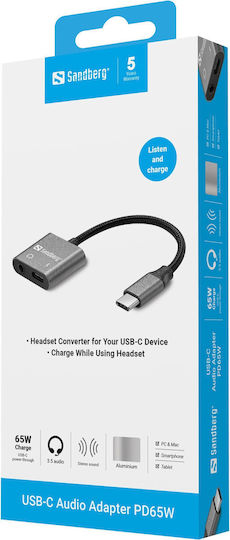 Sandberg Converter USB-C male to USB-C female 1pcs (136-67)