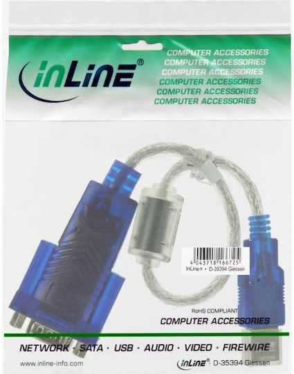 InLine Convertor Serial Masculin La USB-A Feminin Albastru 1 Bucată 33304D