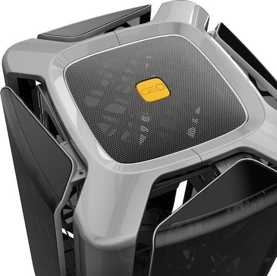 Geometric Future M2 The ARK TG Mini Gaming Mini-Turm Computergehäuse mit Seitenfenster Schwarz