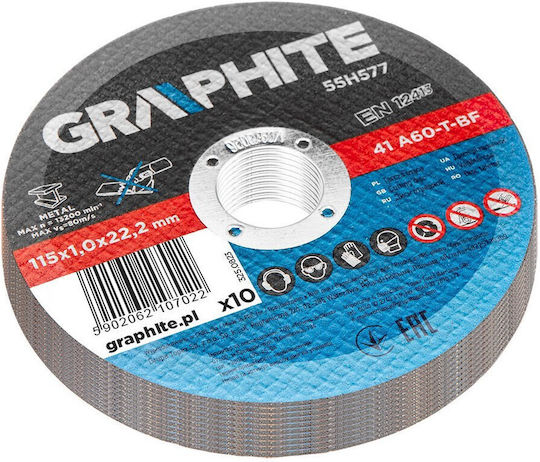 Graphite Cutting Disc Metal Hole Diameter 115mm 10pcs