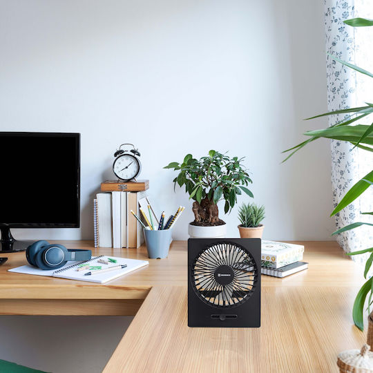 Morris Вентилатор USB Сгъваем 5W Черен MDF-16118
