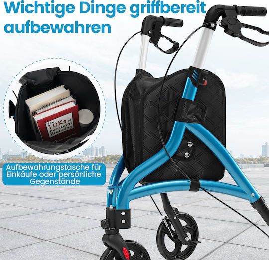 Costway Foldable Aluminum Rollator Blue