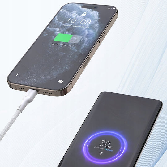Dudao USB-C to Lightning Cable 30W Λευκό 1m