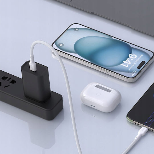 Dudao USB-C to Lightning Cable 30W Λευκό 1m