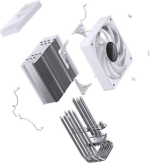 Jonsbo CR-1000 V2 PRO CPU Cooling Fan with RGB for AM4/AM5/1200/115x/1700 Socket White