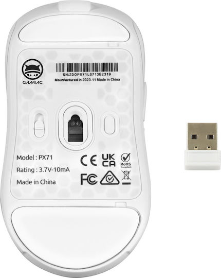 Gamiac Ασύρματο RGB Gaming Ποντίκι 16000 DPI Λευκό