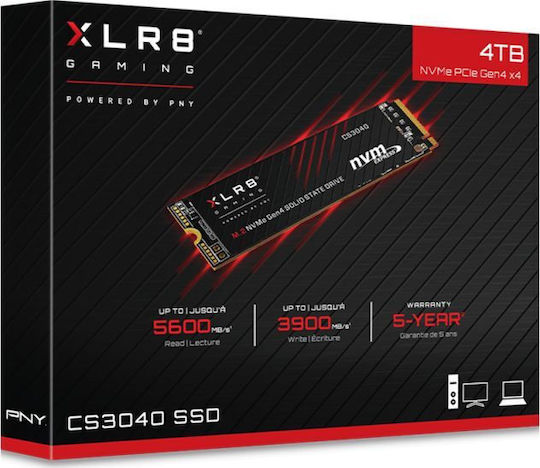 PNY CS3040 4TB M.2 SSD with PCI Express 4.0 Protocol Compatible with PlayStation 5