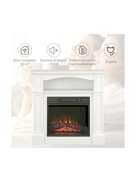 HomCom Регулируема Под Електрическа печка 1800W Бял