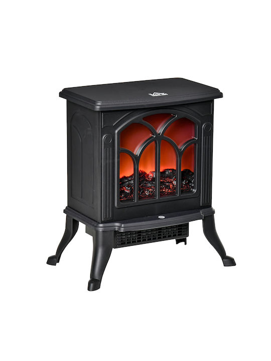 HomCom Boden Elektrischer Kamin 1500W Schwarz