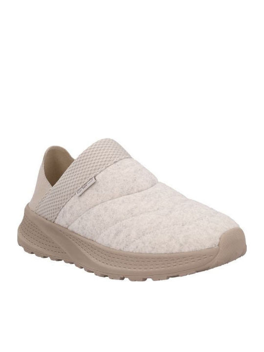 Geschlossene Damen Hausschuhe Beige