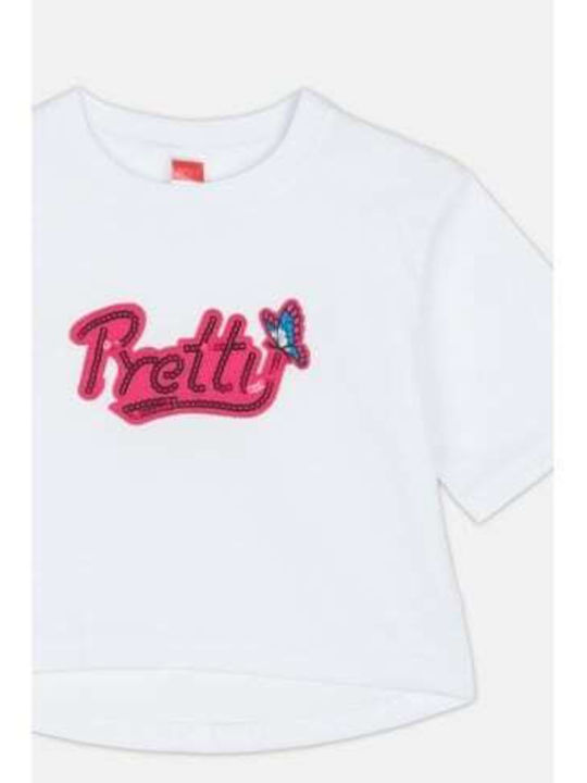 Kids Top Short-sleeved White Pretty