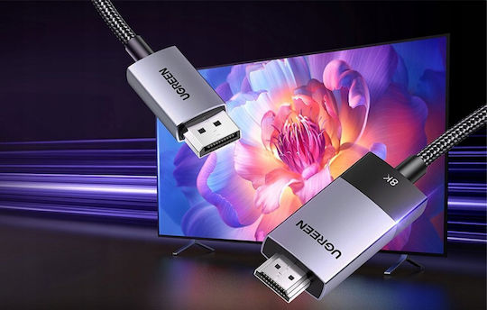 Ugreen Cable DisplayPort male - HDMI male 1m Μαύρο (80395)