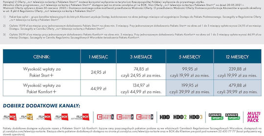 Nc+ Prepaid TV Service Hbo Start+ Bg5 Package