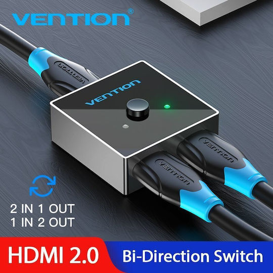 Vention Aflh0 Video Splitter From 1x Hdmi F To 2x Hdmi F 4k 2160p@60fps 3840x2160
