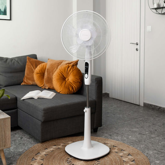Morris Pedestal Fan 60W 40cm Diameter with Remote Control White