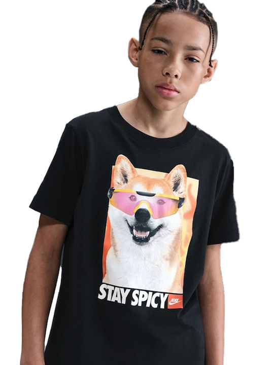 Kids' T-shirt Black Shiba