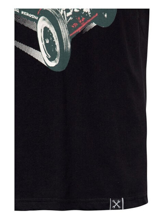 Printed Blouse Short Sleeve King Kerosin Red Baron Roadkiller T-shirt Black