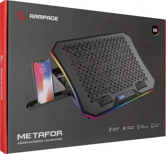 Rampage Metafor Cooling Pad για Laptop με 6 Ανεμιστήρες και Φωτισμό