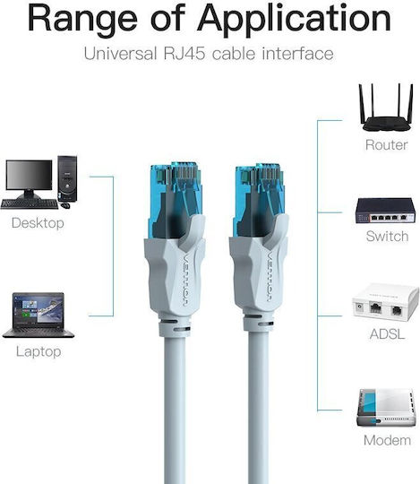 Vention Vap-a10-s150 Network Cable U/UTP Cat.5e 1.5m Gray