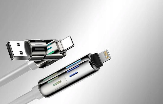 BlitzWolf Regular USB to Type-C / Lightning Cable Γκρι 1.2m (640H82)