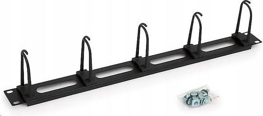 19'' Patchpanel 1HE 6x Große Snap-in-Anschlüsse Ovale Löcher Schwarz RAL9005