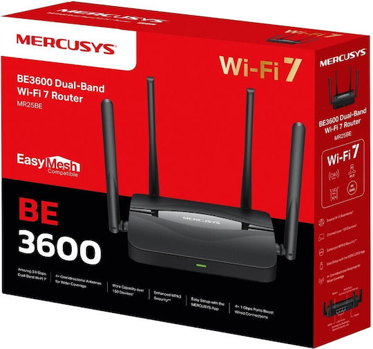 Mercusys MR25BE Ασύρματο Router Wi‑Fi 7 με 3 Θύρες Gigabit