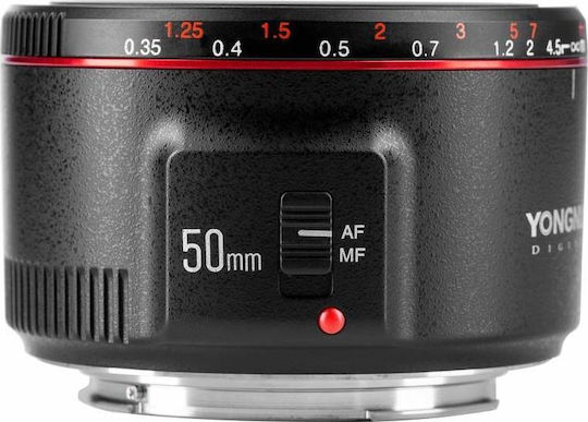 Yongnuo Full Frame Φωτογραφικός Φακός YN 50mm f/1.8 II Σταθερός για Canon EF Mount Μαύρος
