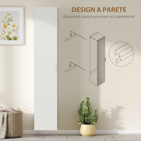 HomCom Floor Bathroom Column Cabinet L30xD31.5xH160cm White
