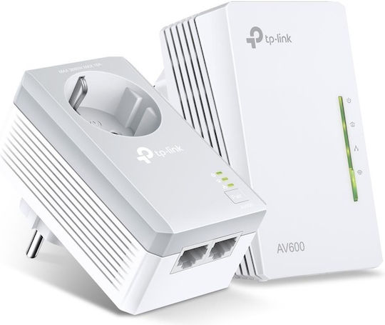 TP-LINK TL-WPA4226KIT v5.2 Powerline Double Wi‑Fi 4 with Passthrough Socket and 2 Ethernet Ports