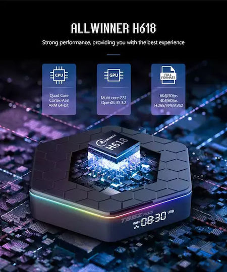 TV Box T95Z Plus 4K UHD με WiFi USB 2.0 4GB RAM και 64GB Αποθηκευτικό Χώρο με Λειτουργικό Android 12.0