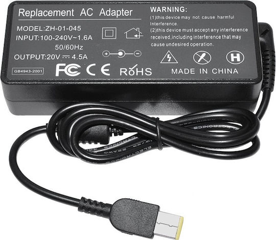 Netzteil Ersatz Lenovo Thinkpad Edge E431 E531 S431 T431s Laptops 20V/4,5A 90W Rechteckiger Anschluss